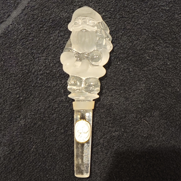 Holiday Themed 3 Piece Frosted Glass Bottle Stopper Set in Box - Picture 6 of 11